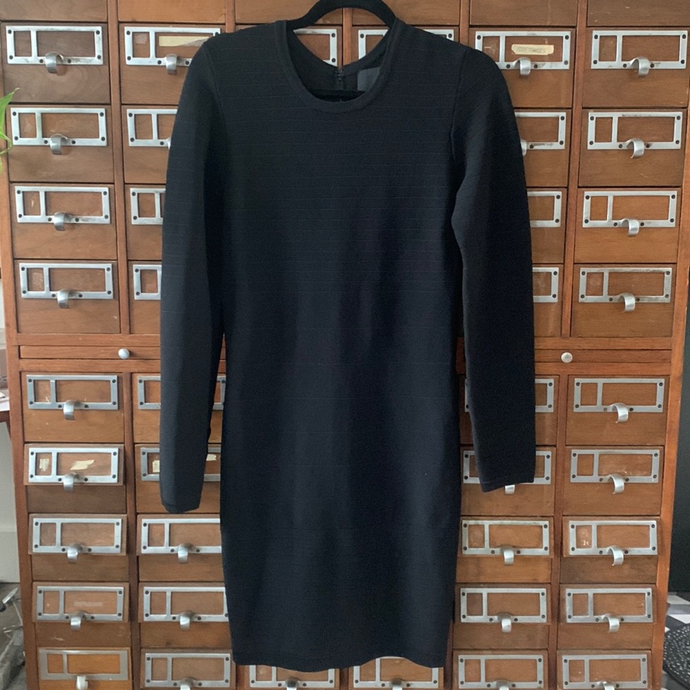 Black Knit Bandage Dress Size Small Line the Label